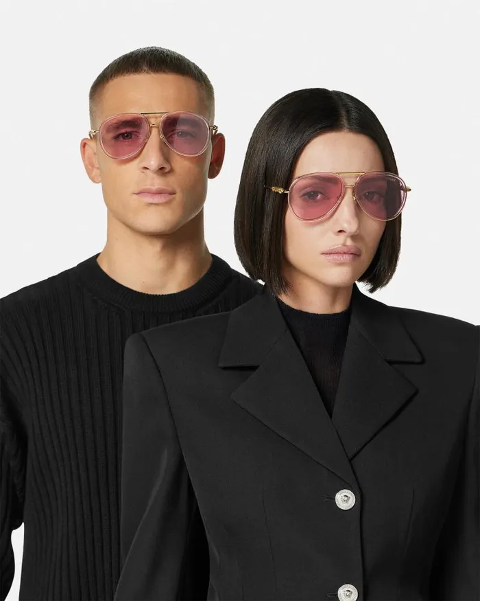 Medusa Roller Pilot Sunglasses Pink WomenMen Versace Sunglasses