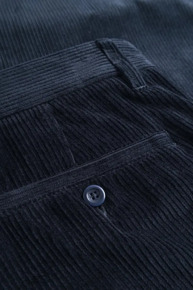 Men Aros Regular Wide Wale Corduroy Chino Dark Navy Norse Projects Trousers