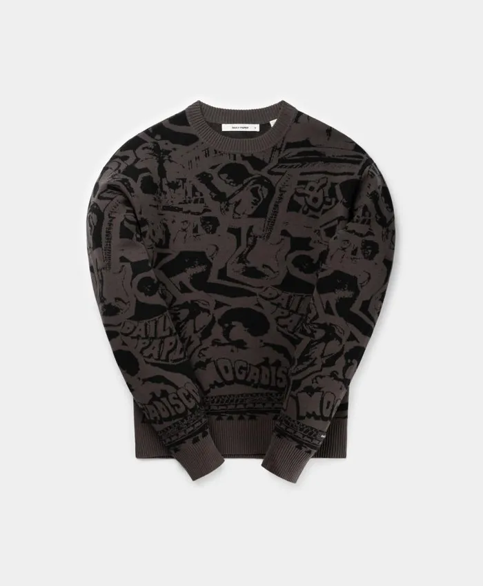 Men Ash Grey Hogba Sweater Daily Paper Hoodies and Sweaters