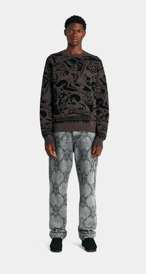Men Ash Grey Hogba Sweater Daily Paper Hoodies and Sweaters Men Ash Grey Hogba Sweater Daily Paper Hoodies and Sweaters