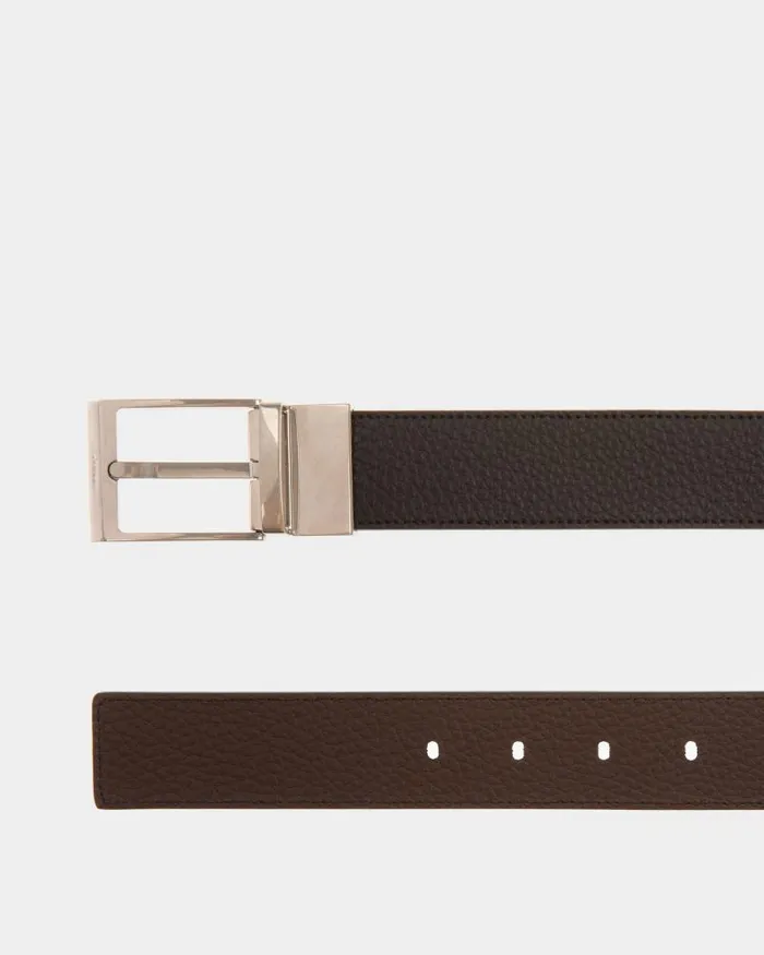 Men Bally Belts Dress Belt In Brown And Black Leather Brown