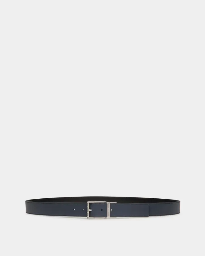 Men Bally Belts Dress Belt In Midnight Leather Blue