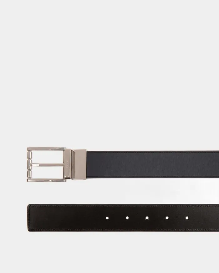Men Bally Belts Dress Belt In Midnight Leather Blue