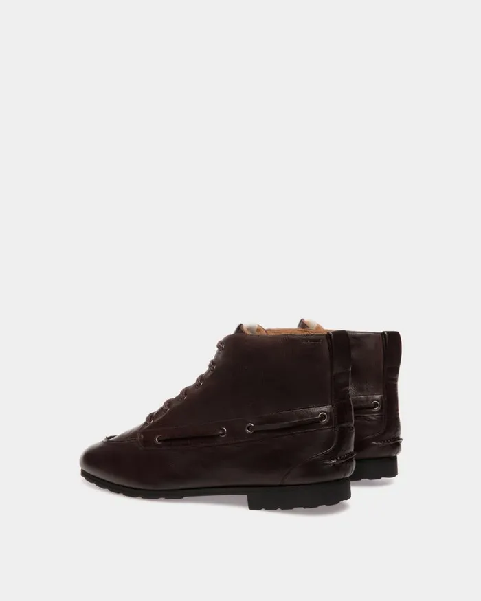 Men Bally Boots and Ankle Boots Winter Capsule Bootie In Ebano Leather Brown