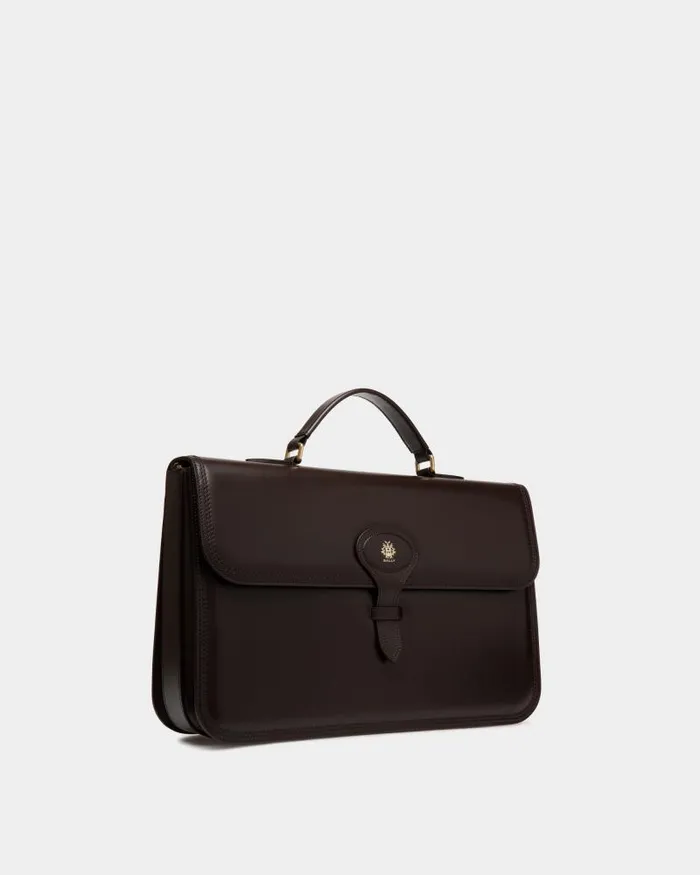 Men Bally Business Bags Beckett Briefcase In Ebano Leather Brown