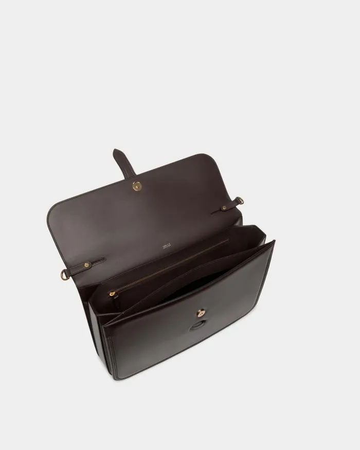 Men Bally Business Bags Beckett Briefcase In Ebano Leather Brown