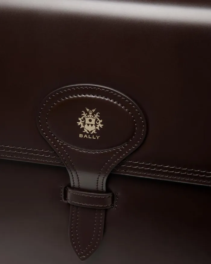 Men Bally Business Bags Beckett Briefcase In Ebano Leather Brown