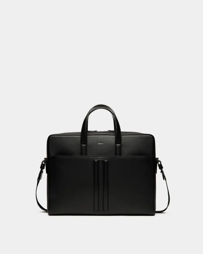 Men Bally Business Bags Mythos Briefcase In Black Recycled Leather Black