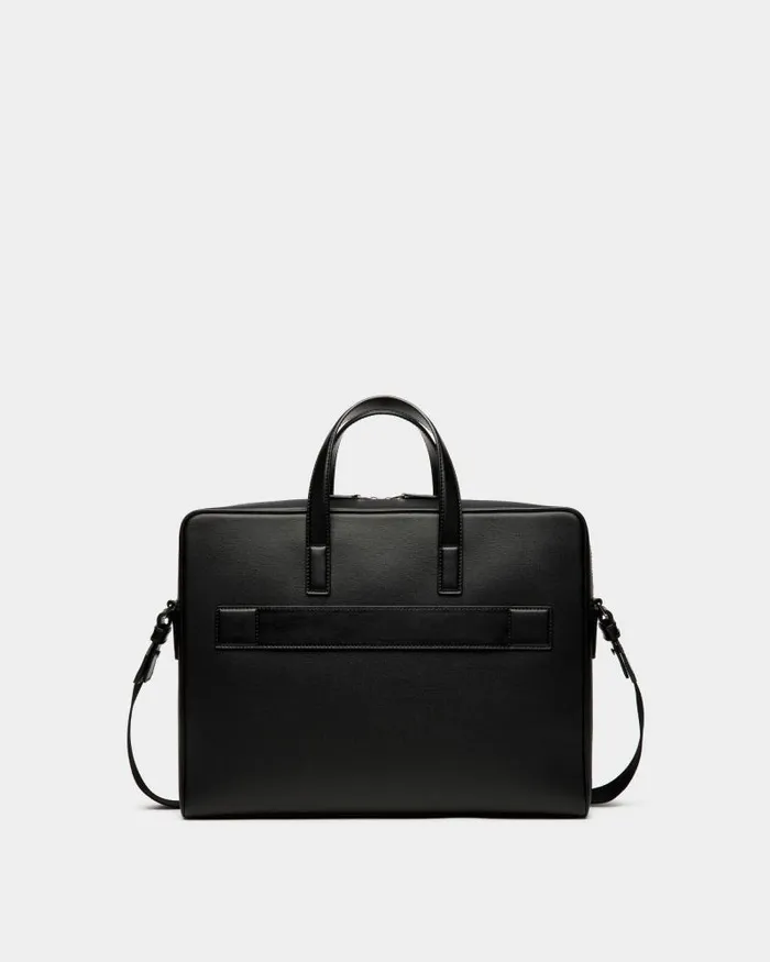 Men Bally Business Bags Mythos Briefcase In Black Recycled Leather Black Men Bally Business Bags Mythos Briefcase In Black Recycled Leather Black