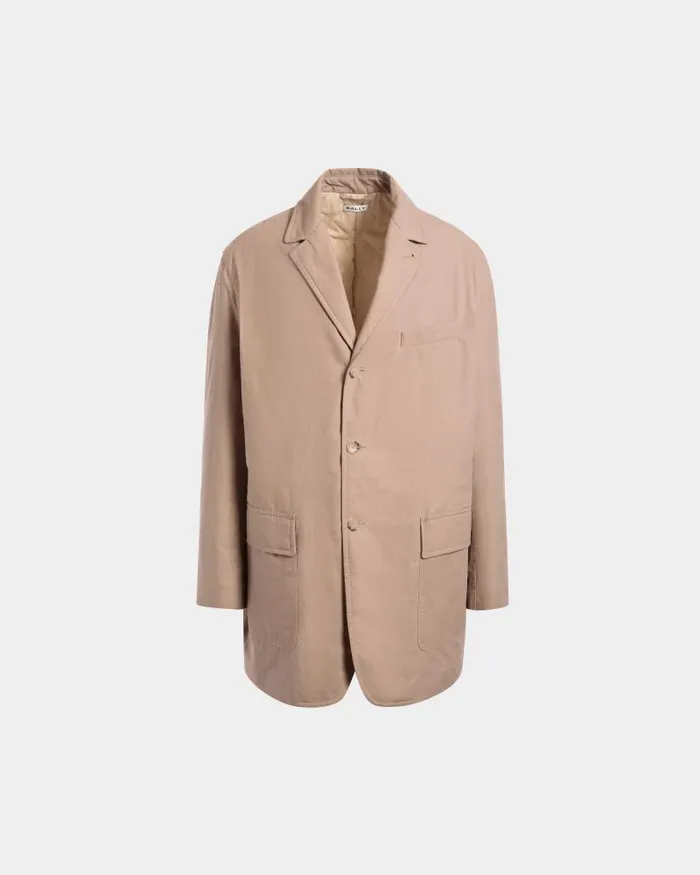 Men Bally Coats and Jackets Car Coat In Beige Cotton Beige