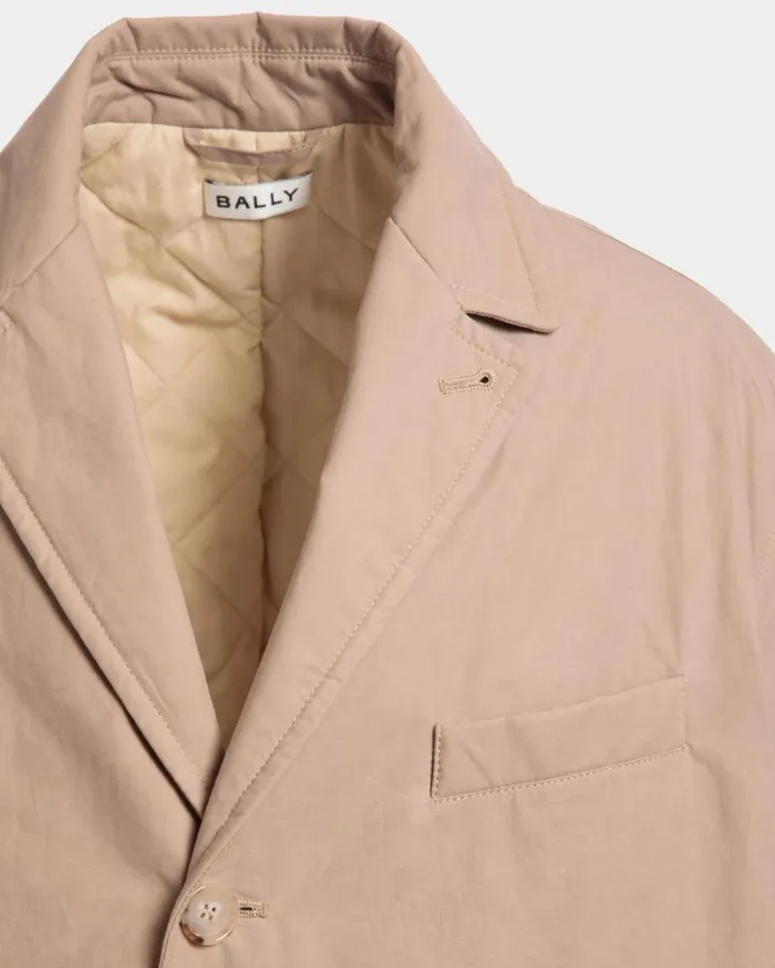 Men Bally Coats and Jackets Car Coat In Beige Cotton Beige