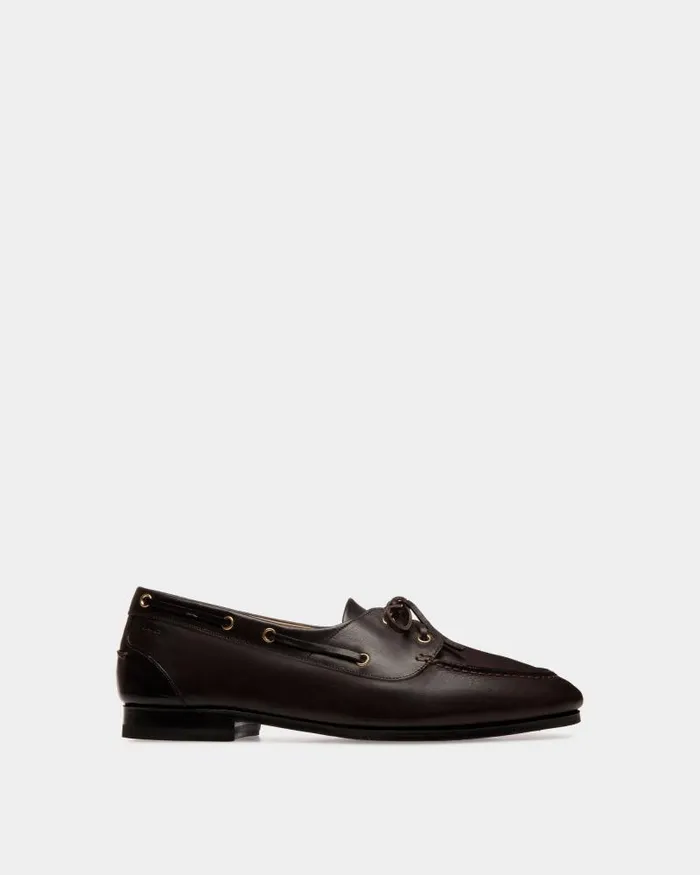 Men Bally Loafers and Moccasins Plume Moccasin In Dark Brown Leather Brown