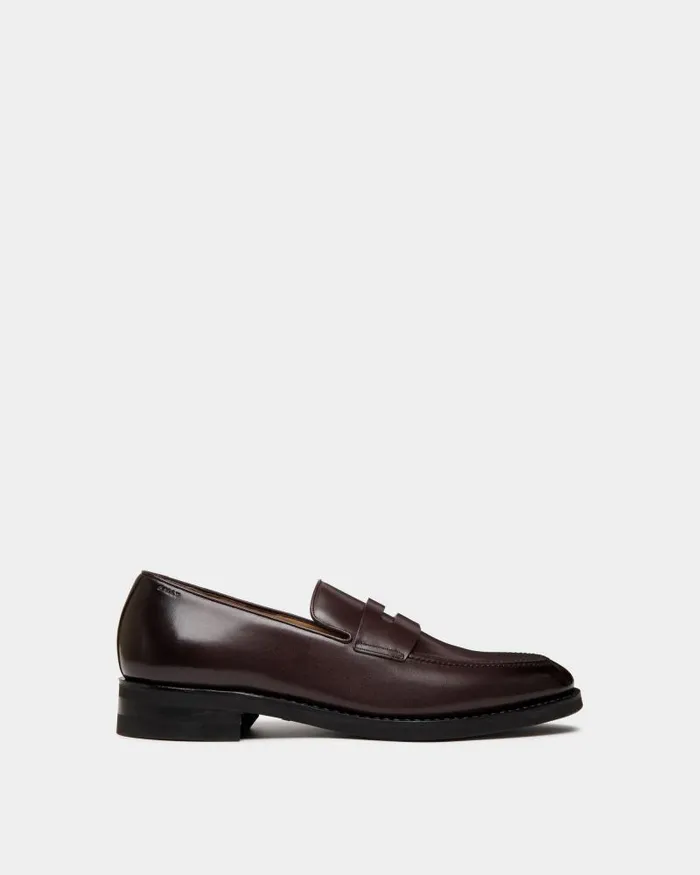 Men Bally Loafers and Moccasins Scribe Un Loafer In Deep Burgundy Leather Burgundy Men Bally Loafers and Moccasins Scribe Un Loafer In Deep Burgundy Leather Burgundy