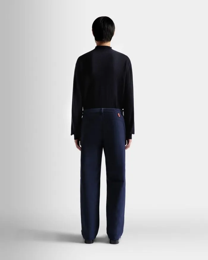 Men Bally Pants Pants In Dark Blue Cotton Blue Men Bally Pants Pants In Dark Blue Cotton Blue