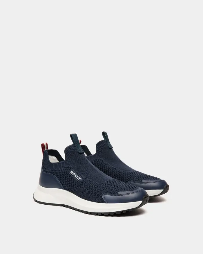 Men Bally Sneakers Outline Sneaker In Knit Fabric Blue Men Bally Sneakers Outline Sneaker In Knit Fabric Blue
