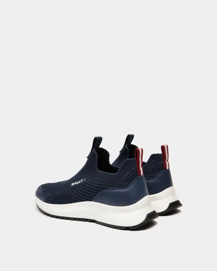 Men Bally Sneakers Outline Sneaker In Knit Fabric Blue Men Bally Sneakers Outline Sneaker In Knit Fabric Blue
