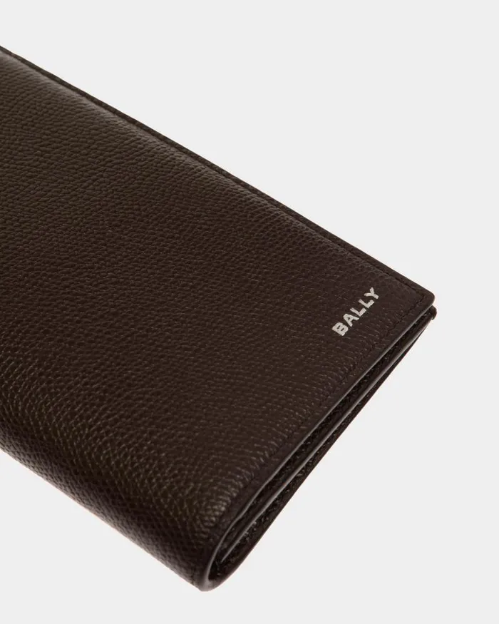 Men Bally Wallets and Card Holders Flag Continental Wallet In Ebano Leather Brown Men Bally Wallets and Card Holders Flag Continental Wallet In Ebano Leather Brown