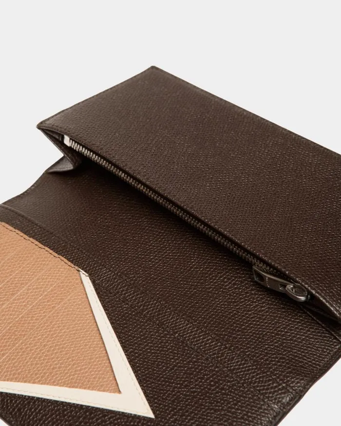 Men Bally Wallets and Card Holders Flag Continental Wallet In Ebano Leather Brown Men Bally Wallets and Card Holders Flag Continental Wallet In Ebano Leather Brown