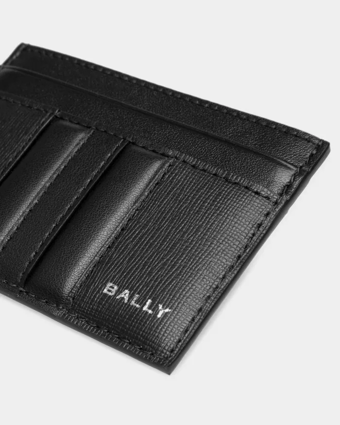 Men Bally Wallets and Card Holders Mythos Card Holder In Black Recycled Leather Black Men Bally Wallets and Card Holders Mythos Card Holder In Black Recycled Leather Black
