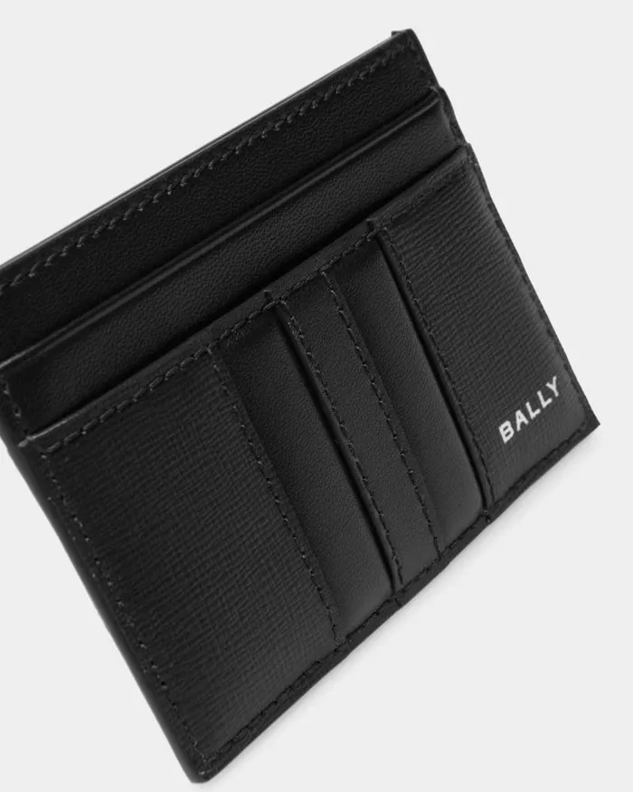 Men Bally Wallets and Card Holders Mythos Card Holder In Black Recycled Leather Black Men Bally Wallets and Card Holders Mythos Card Holder In Black Recycled Leather Black