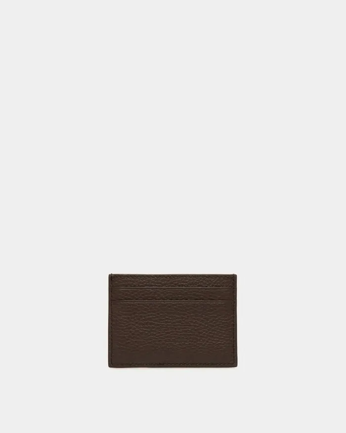 Men Bally Wallets and Card Holders Ribbon Card Holder In Ebano Leather Brown Men Bally Wallets and Card Holders Ribbon Card Holder In Ebano Leather Brown