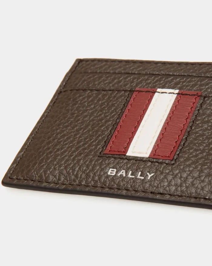 Men Bally Wallets and Card Holders Ribbon Card Holder In Ebano Leather Brown Men Bally Wallets and Card Holders Ribbon Card Holder In Ebano Leather Brown