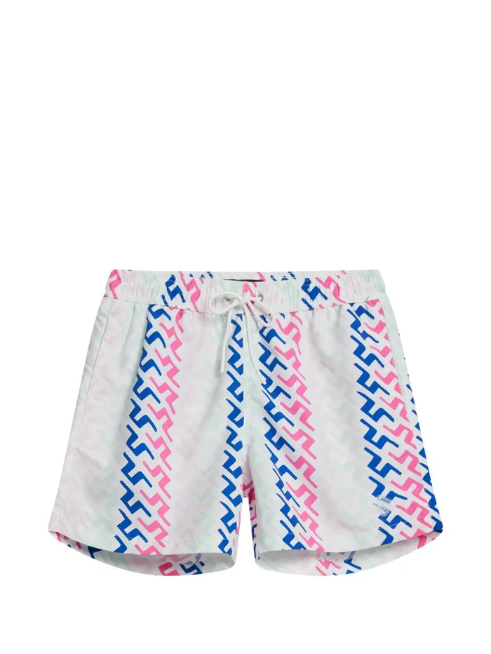 Men Banks Miami Swim Trunks Pink Painted Bridge JLindeberg Swim Shorts