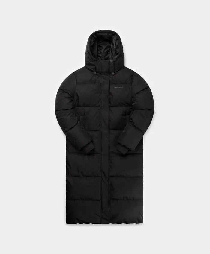 Men Black Monogram Long Puffer Jacket Daily Paper Jackets