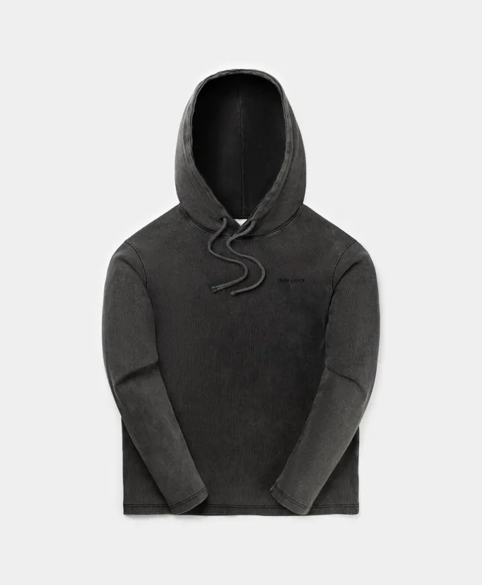 Men Black Zawadi Rib Hoodie Daily Paper Hoodies and Sweaters
