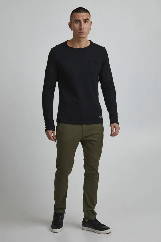 Men Blend Pants Casual Pants Olive Night Green