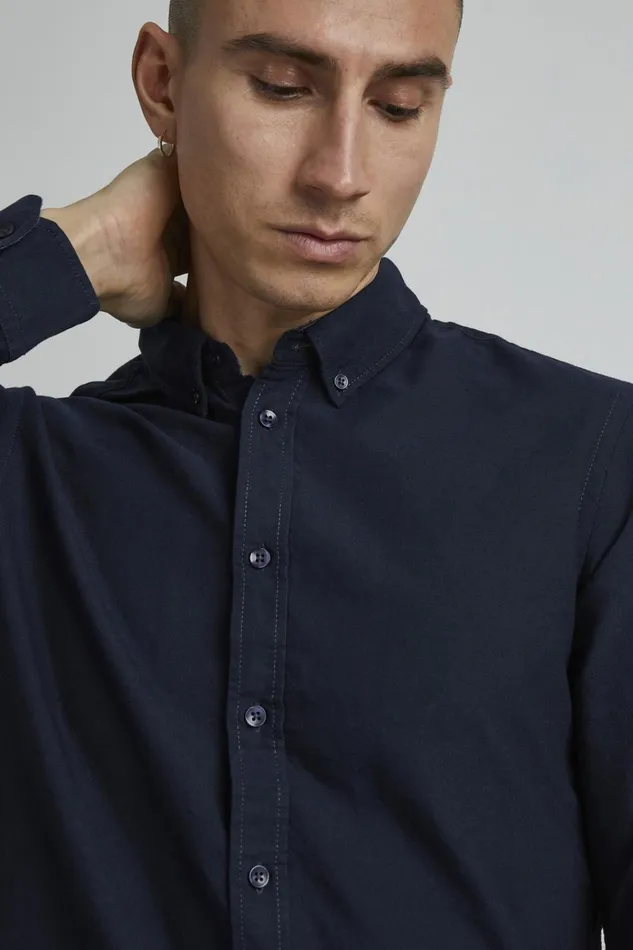 Men Blend Shirts Long Sleeved Shirt Navy