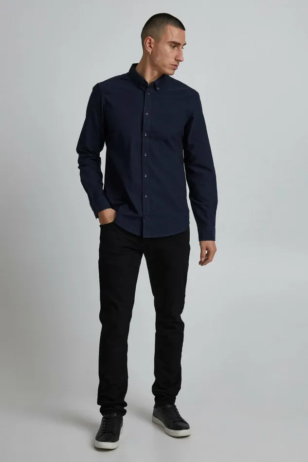 Men Blend Shirts Long Sleeved Shirt Navy