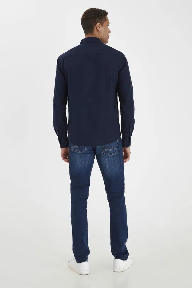 Men Blend Shirts Long Sleeved Shirt Navy