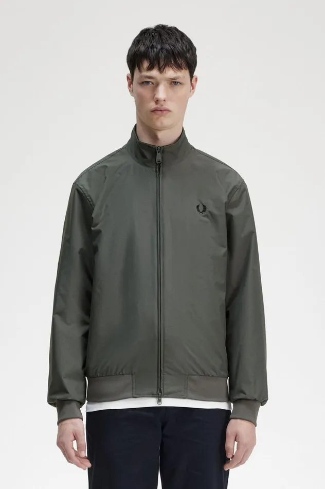 Men Brentham Jacket Field Green Fred Perry Coats and Jackets