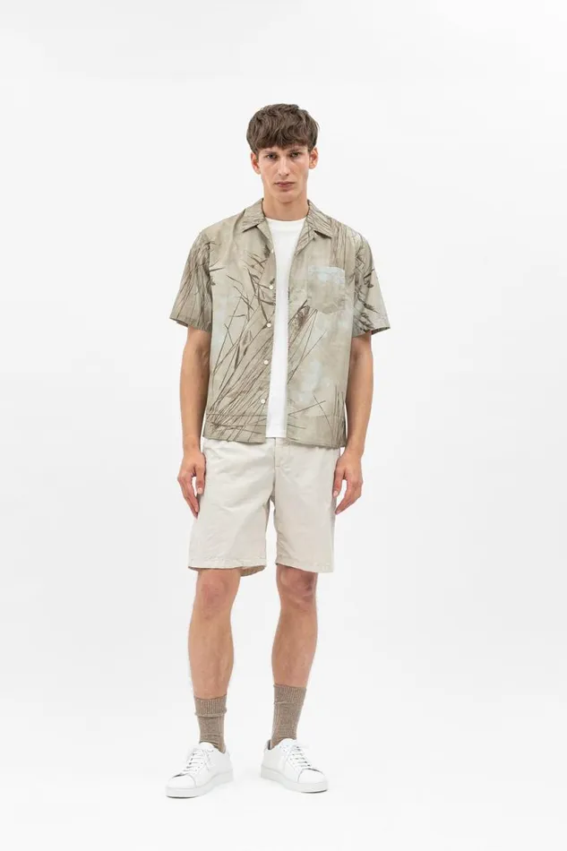Men Carsten Print Light Khaki Norse Projects Shirting