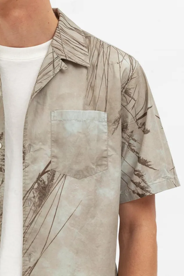Men Carsten Print Light Khaki Norse Projects Shirting