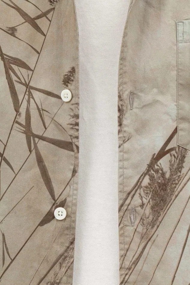Men Carsten Print Light Khaki Norse Projects Shirting