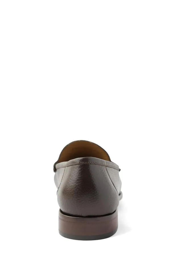 Men Casual Shoes Bruno Magli Trieste Classic Leather Moccasin 8211 Dark Brown Cervo