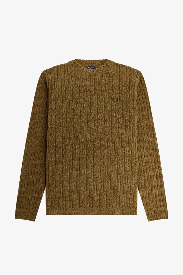 Men Chenille Rib Jumper Shaded Stone Fred Perry Knitwear