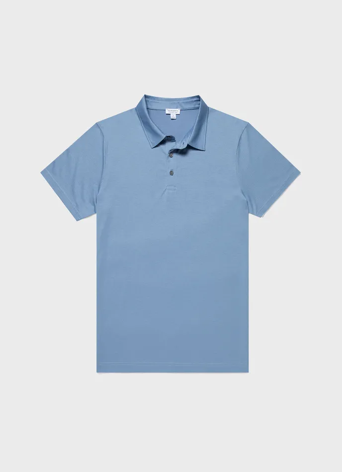 Men Classic Jersey Polo Shirt Como Blue Polo Shirts ussunspel
