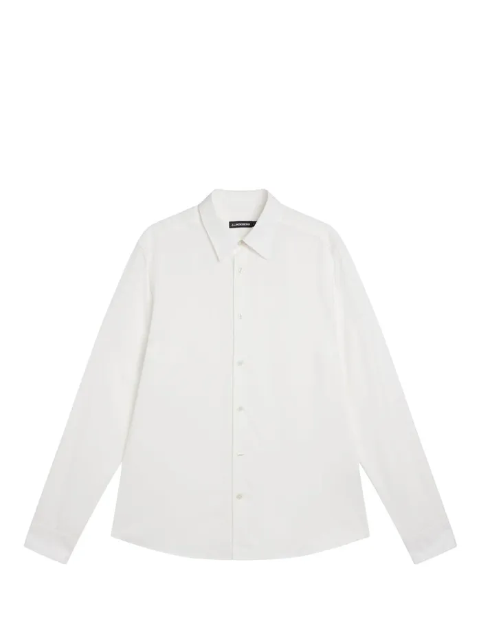 Men Comfort Tencel Slim Shirt Cloud White JLindeberg Shirts
