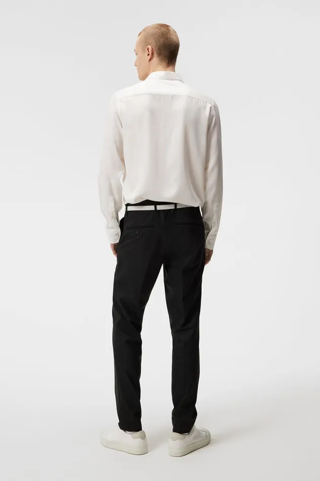 Men Comfort Tencel Slim Shirt Cloud White JLindeberg Shirts