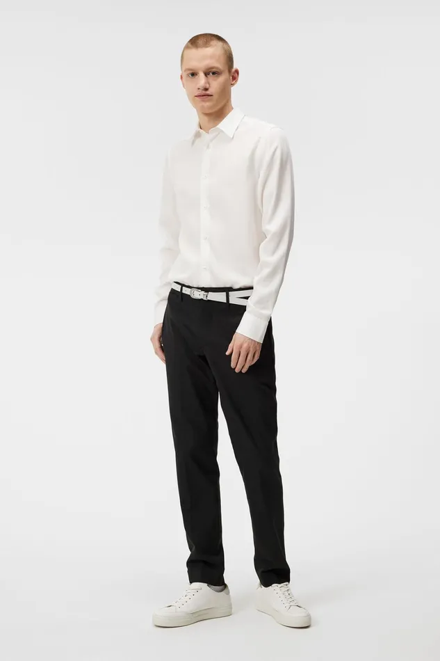 Men Comfort Tencel Slim Shirt Cloud White JLindeberg Shirts