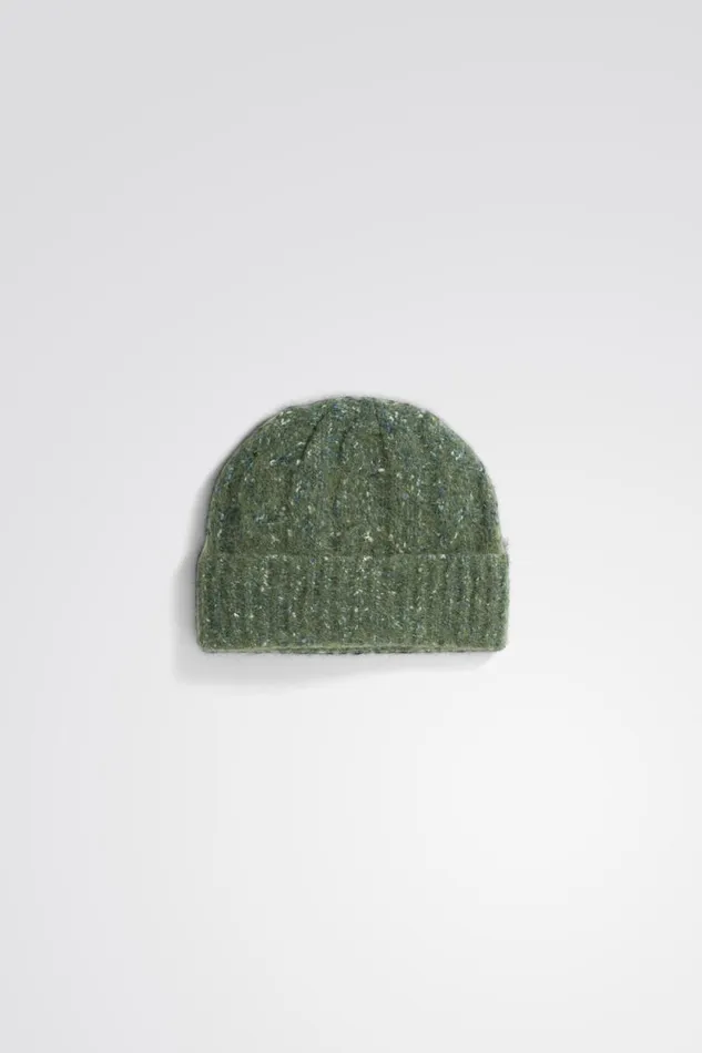 Men Cotton Alpaca Cable Beanie Spruce Green Norse Projects Beanies