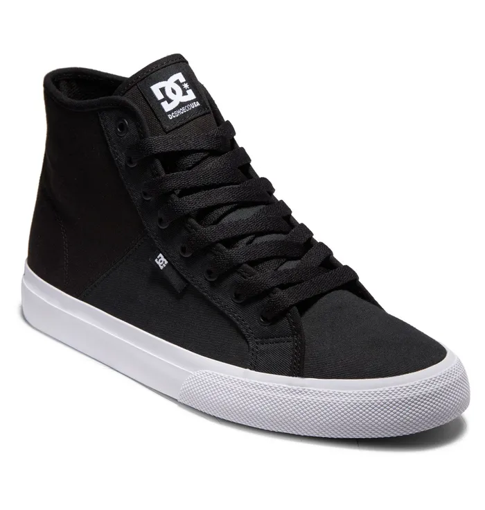 Men DC Shoes Manual HI Textile HighTop Shoes blackwhite Sneakers