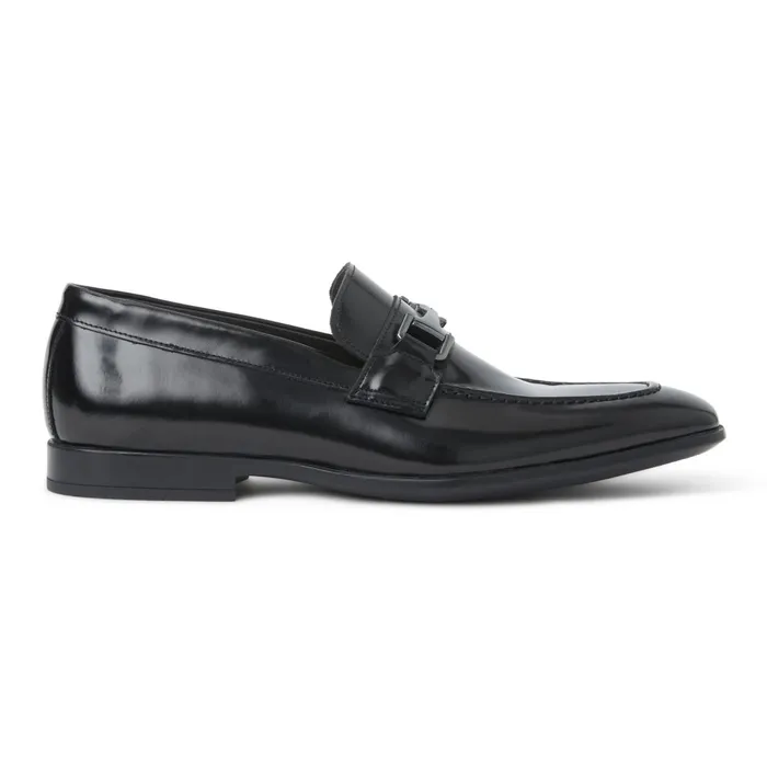 Men Dress Shoes Bruno Magli Saffo Slip On Black Bit Loafer Black Leather