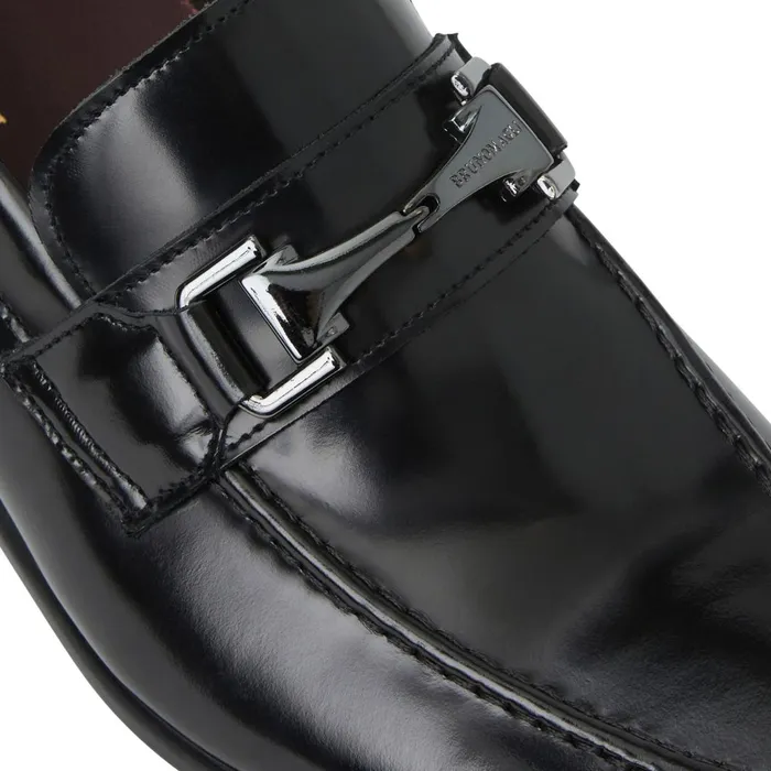 Men Dress Shoes Bruno Magli Saffo Slip On Black Bit Loafer Black Leather