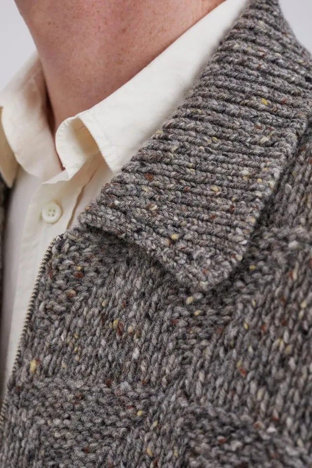 Men Erik Donegal Diamond Jacket Grey Melange Norse Projects Knitwear