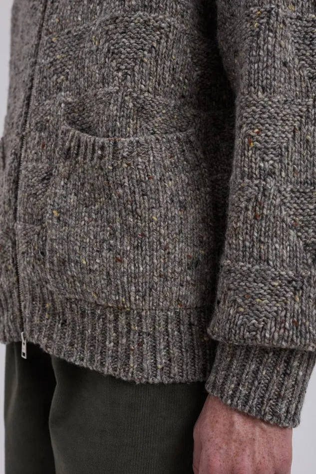Men Erik Donegal Diamond Jacket Grey Melange Norse Projects Knitwear