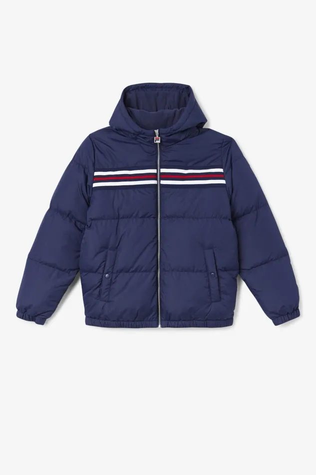 Men Fila Sweaters and Outerwear Jake Puffer Jacket Fila Navy Fila Red